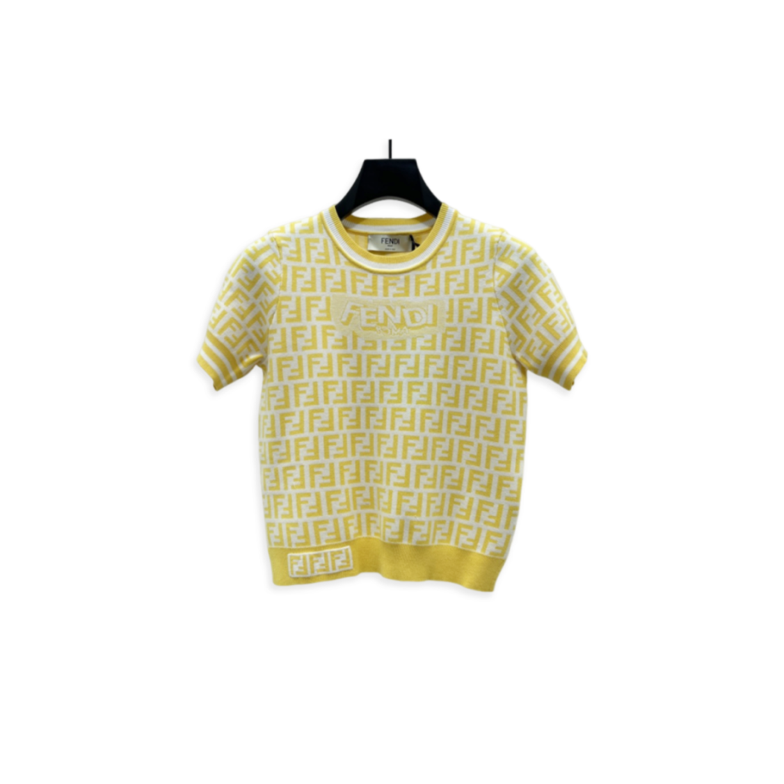 F**di letter jacquard knit short sleeve